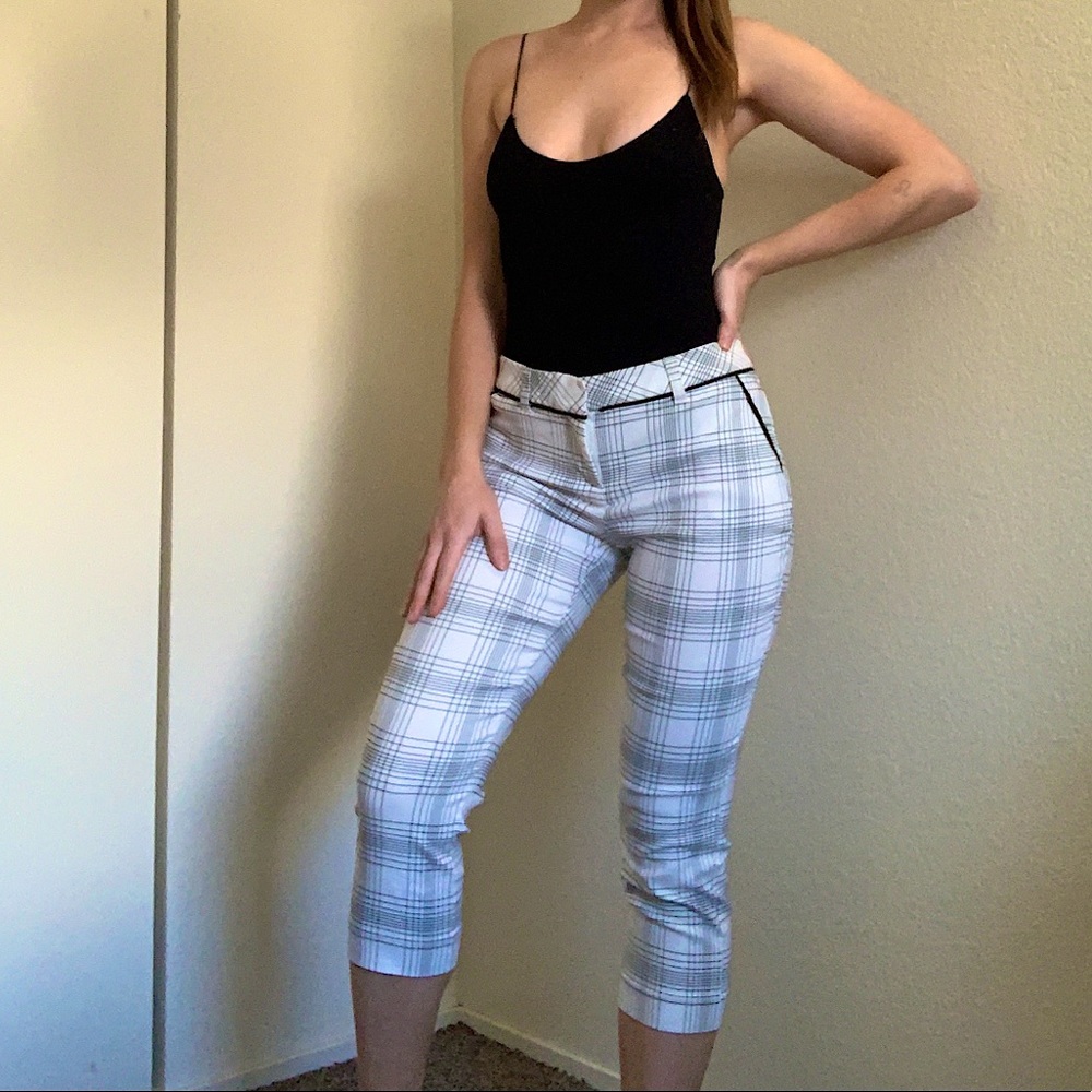 My Michelle White & Black Plaid Pants